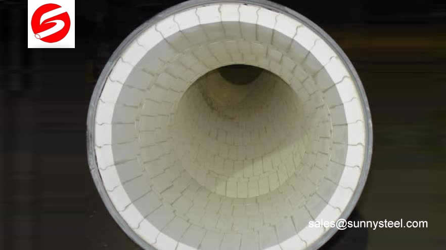 Large diameter ceramic lined tile pipe