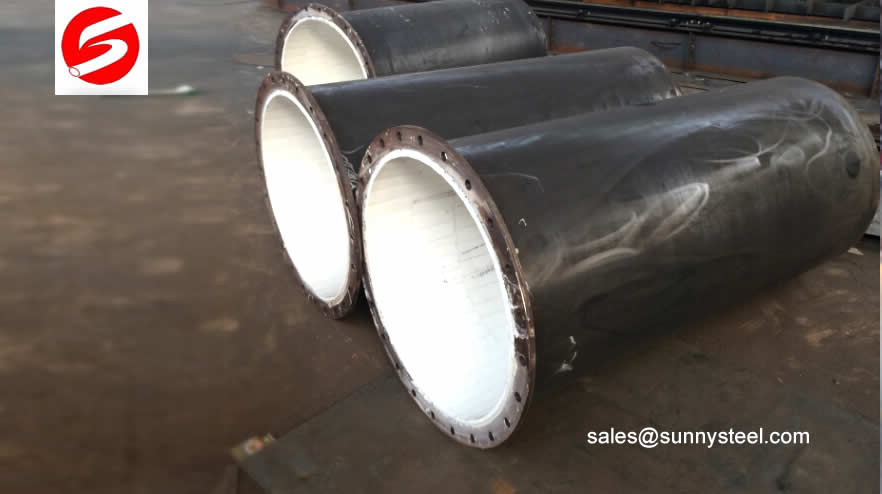 Large diameter ceramic patch composite pipe