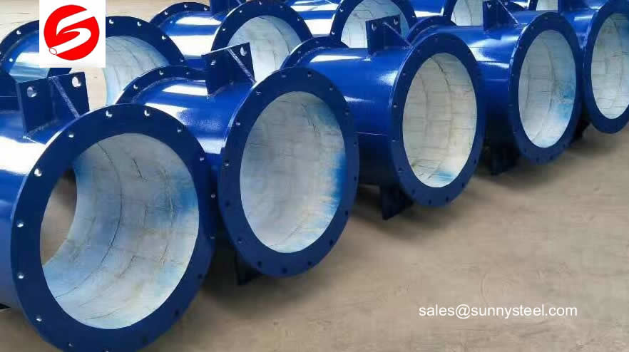 Weldable ceramic tile lined pipe